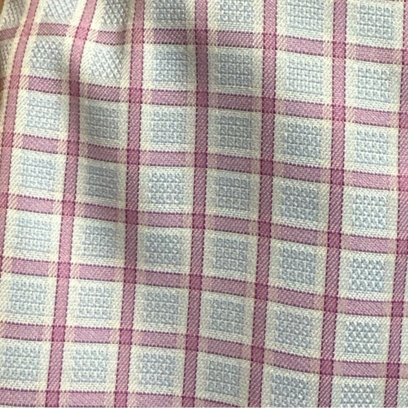Pronto Uomo Modern Fit Dress Shirt 16 34/35 | Non-Iron |Pink, blue & white plaid - Picture 5 of 6